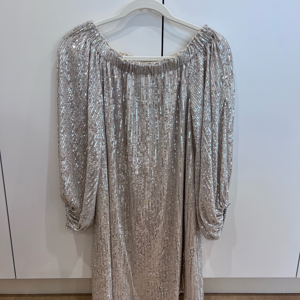 Vine & Love Cream Sequin Dress